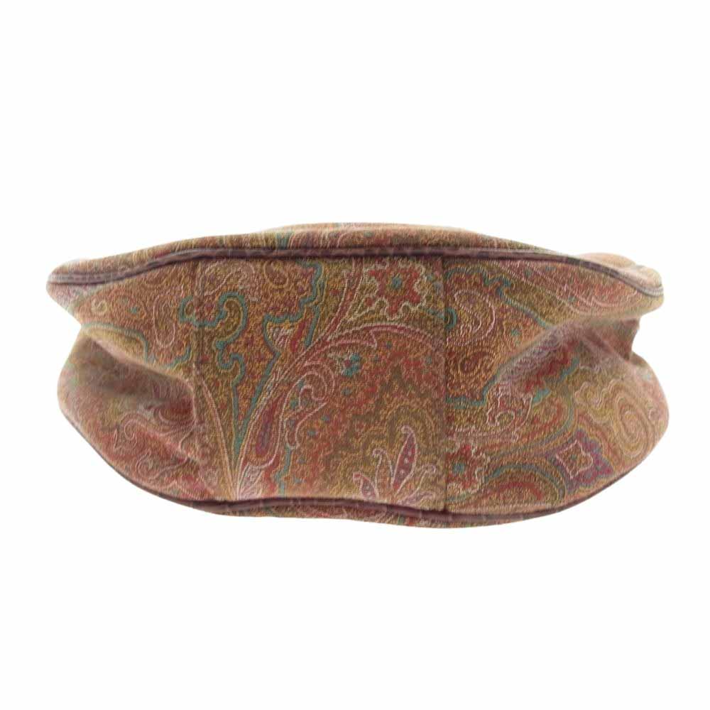 ETRO エトロ ペイズリー柄 ハーフムーン ワンショルダーバッグ ハンドバッグ レッド系 ブラウン系【中古】