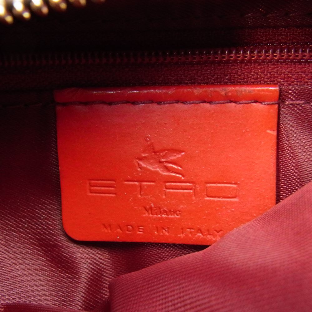 ETRO エトロ ペイズリー柄 ハーフムーン ワンショルダーバッグ ハンドバッグ レッド系 ブラウン系【中古】