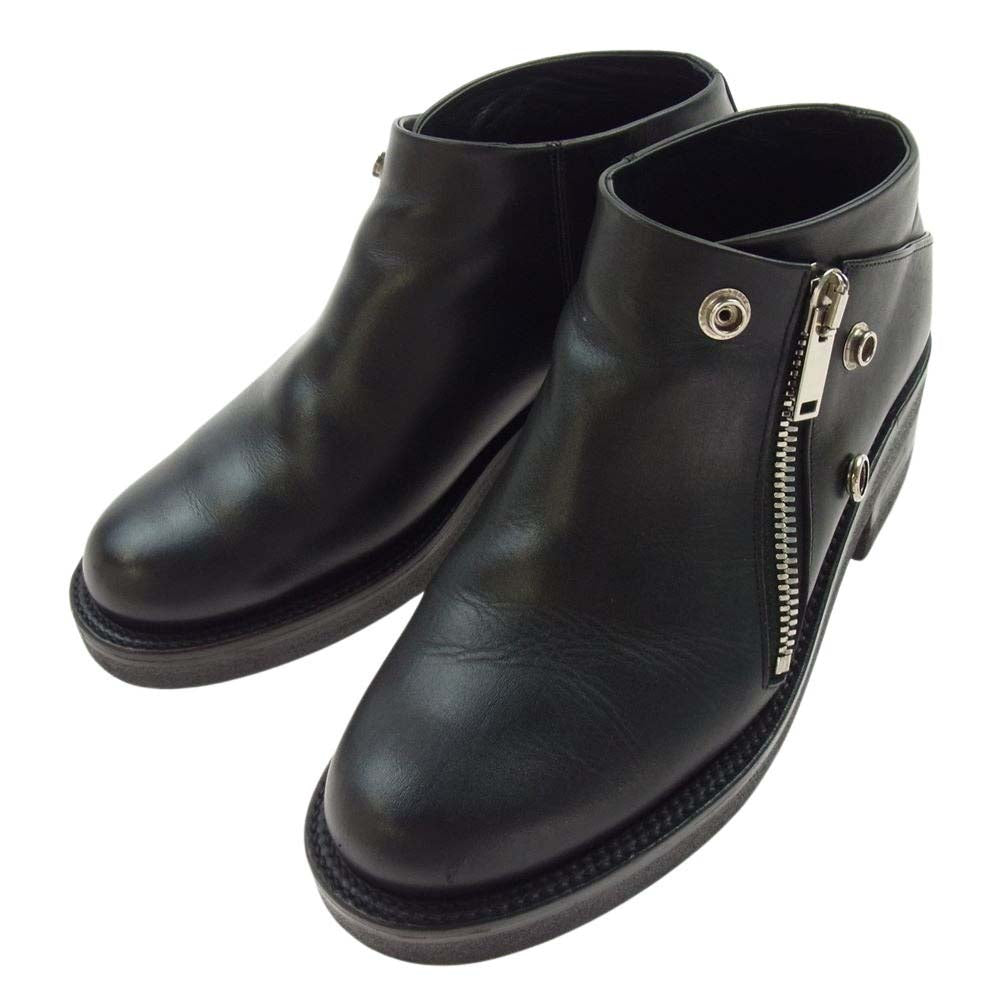 foot the coacher フットザコーチャー FTC1934010 RIDERS BOOTS サイドジップ レザー ライダース ブーツ ブラック系 8【中古】
