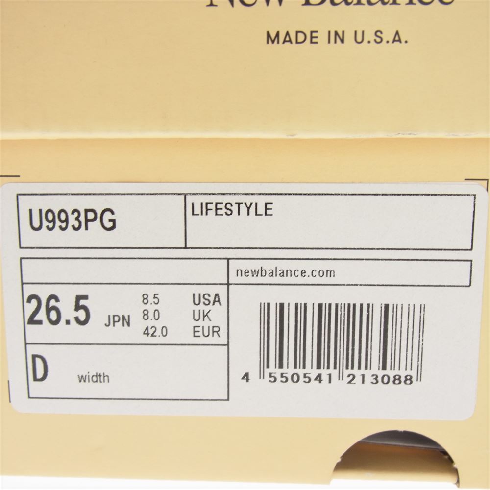 NEW BALANCE ニューバランス U993PG USA製 993 Teddy Santis Interstellar インターステラー スエード メッシュ スニーカー パープル系 26.5cm【新古品】【未使用】【中古】