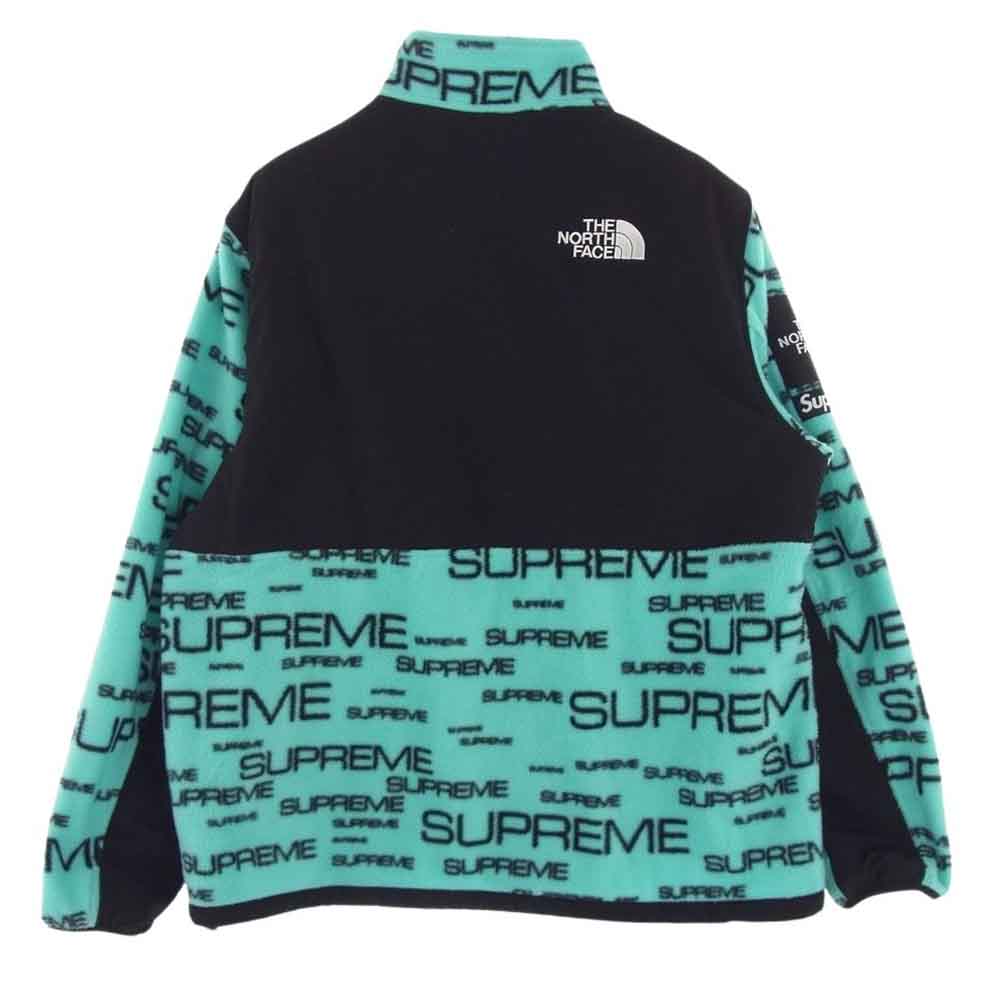 Supreme シュプリーム 21AW NA52101I × THE NORTH FACE ノースフェイス Steep Tech Fleece Jacket スティープ テックフリース ジャケット 総柄 総ロゴ ライトブルー系 XL【中古】