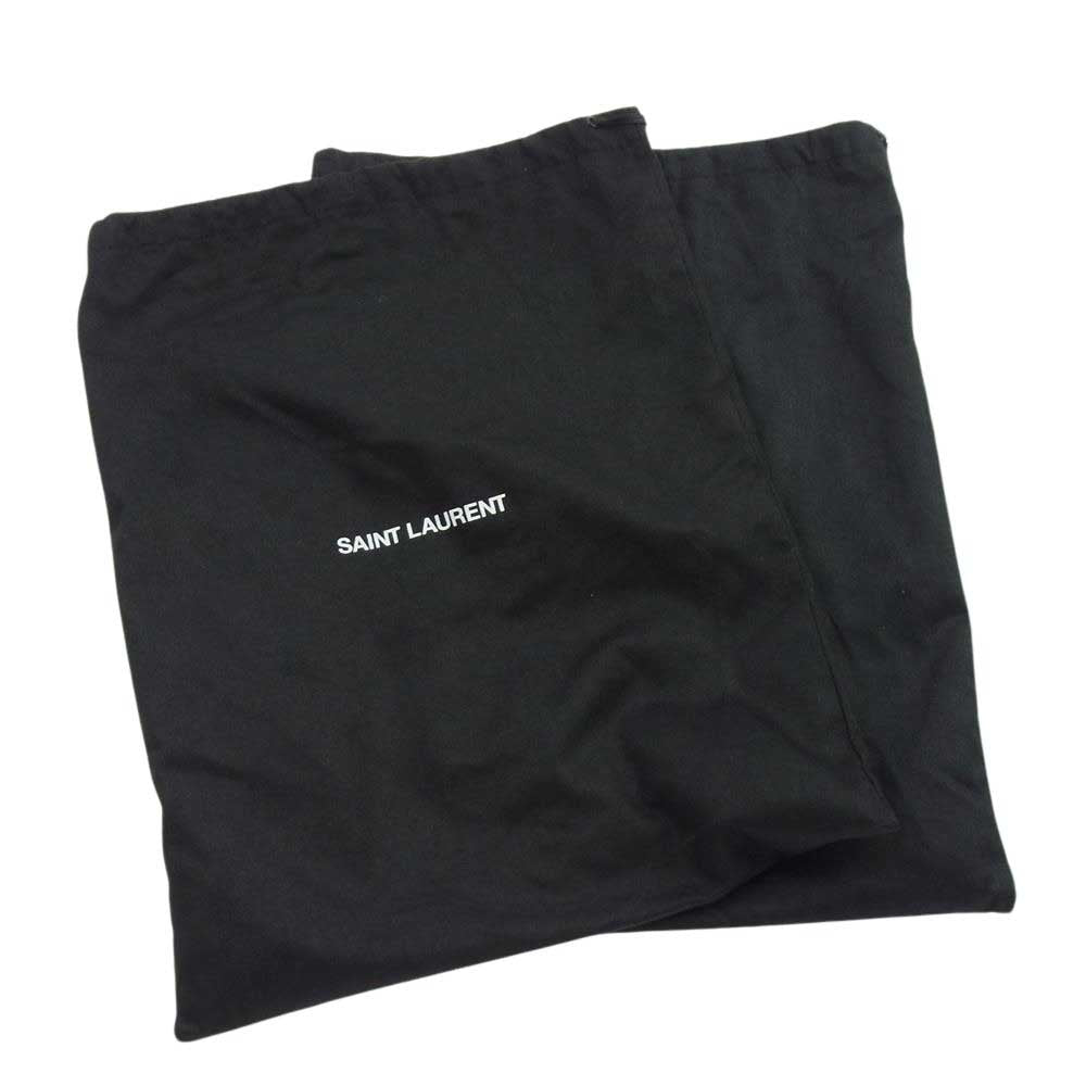 SAINT LAURENT サンローラン 603515 ワイアット ハーネス クロコ型押しレザー ヒール ブーツ ブラック系 43【極上美品】【中古】