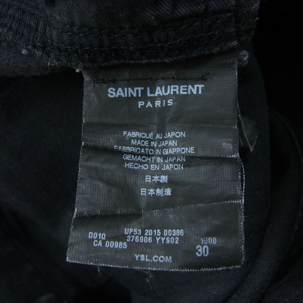 SAINT LAURENT サンローラン エディ期 国内正規品 16SS 376906 YYS02 D02 ストレッチ スキニー ブラック デニム パンツ ブラック系 30【中古】