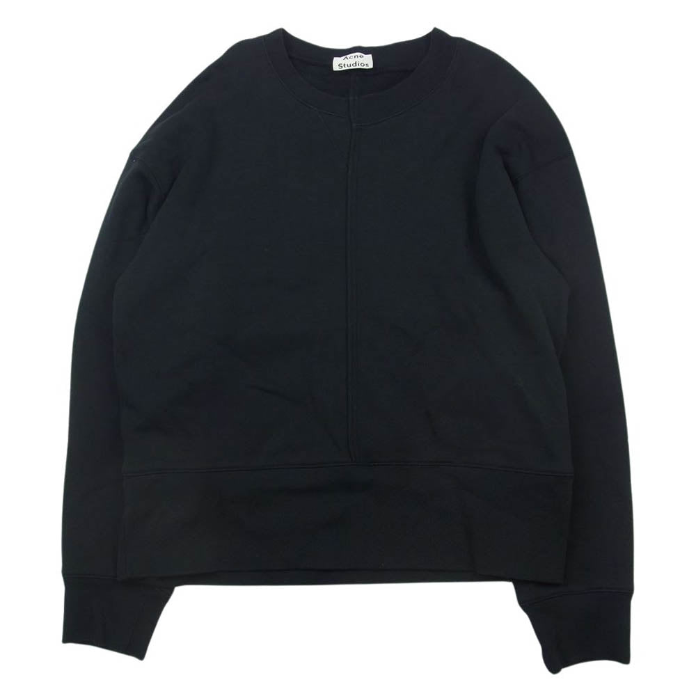 ACNE STUDIOS アクネストゥディオズ 17SS FILE PSS17 クルーネック 切替 スウェット トレーナー ブラック系 M【中古】