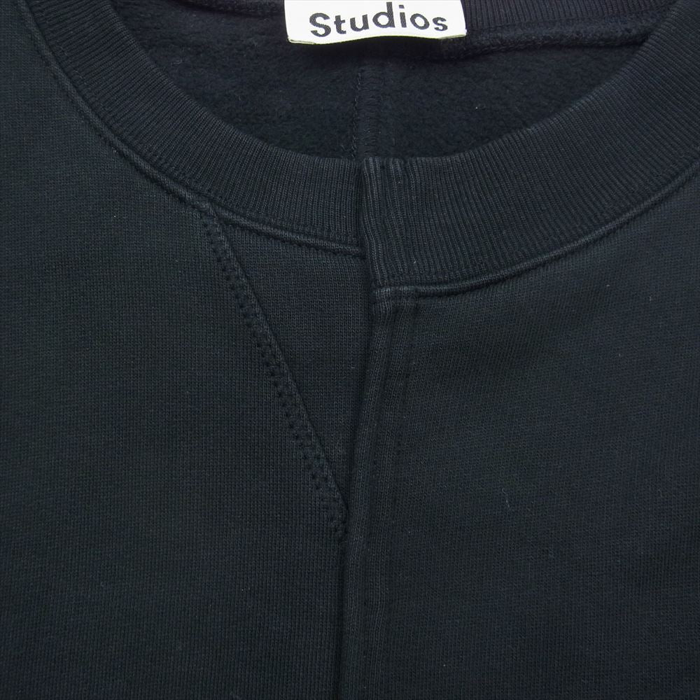ACNE STUDIOS アクネストゥディオズ 17SS FILE PSS17 クルーネック 切替 スウェット トレーナー ブラック系 M【中古】