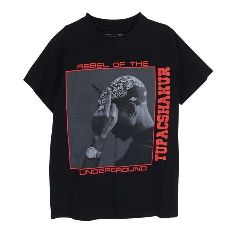 ヴィーロン USA製 2PAC トゥパック フォト プリント 半袖 Tシャツ カットソー ブラック系 M【中古】