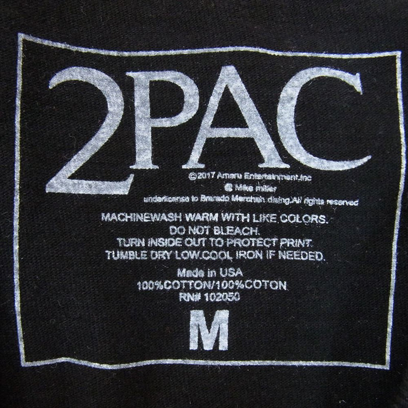 ヴィーロン USA製 2PAC トゥパック フォト プリント 半袖 Tシャツ カットソー ブラック系 M【中古】