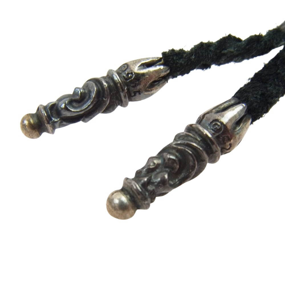 CHROME HEARTS クロムハーツ（原本無） LEATHER BRAID スクロール レザー ブレード ネックレス ブラック系【中古】