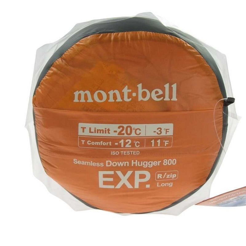 mont-bell モンベル 1121404 シームレス ダウンハガー800 EXP.ロング 寝袋 オレンジ系【新古品】【未使用】【中古】