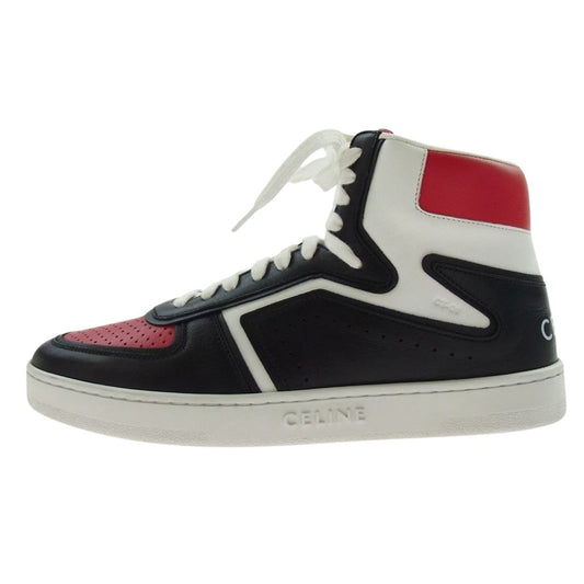 CELINE セリーヌ 22SS TRAINER CT-01 HIGH TOP トレーナー ハイ トップ ハイカット スニーカー ブラック系 レッド系 ホワイト系 40【新古品】【未使用】【中古】