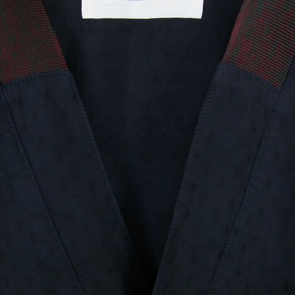 TOGA トーガ TV21-FJ308 VIRILIS キュプラ レーヨン ノーカラー 長袖 シャツ ネイビー系 46【美品】【中古】