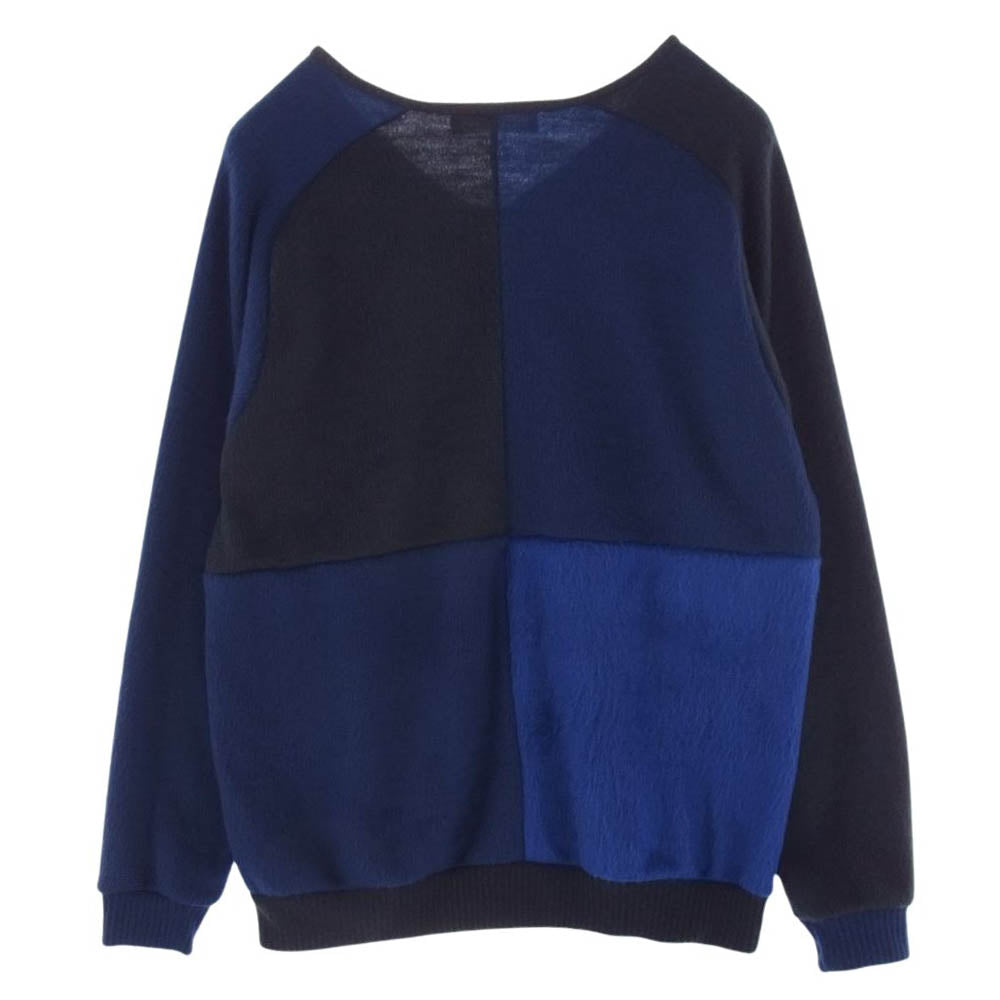 TOGA トーガ TV12-JK337 VIRILIS パネルド シャギー ジャージー プルオーバー ニット ブラック系 ブルー系 46【美品】【中古】