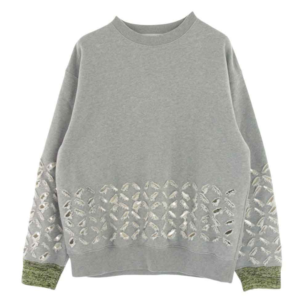 TOGA トーガ TV21-JL334 VIRILIS カットワーク ダメージ スウェット グレー系 46【美品】【中古】