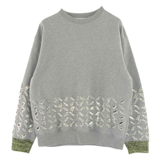 TOGA トーガ TV21-JL334 VIRILIS カットワーク ダメージ スウェット グレー系 46【美品】【中古】