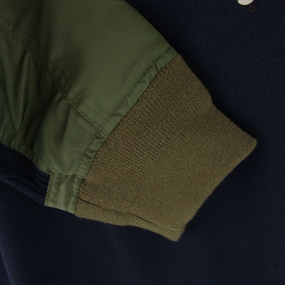 Sacai サカイ 20-02225M スパンコールドッキング ニット セーター ネイビー系 1【中古】