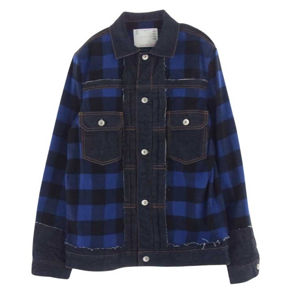 Sacai サカイ 20SS 20-02265M INSIDEOUT DENIM JACKET インサイドアウト デニム 切り返し ジャケット インディゴブルー系 ブルー系 1【中古】