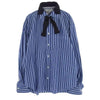 Sacai サカイ 20SS 20-02241M Poplin Shirt レイヤード ポプリン ストライプ シャツ ブルー系 1【中古】