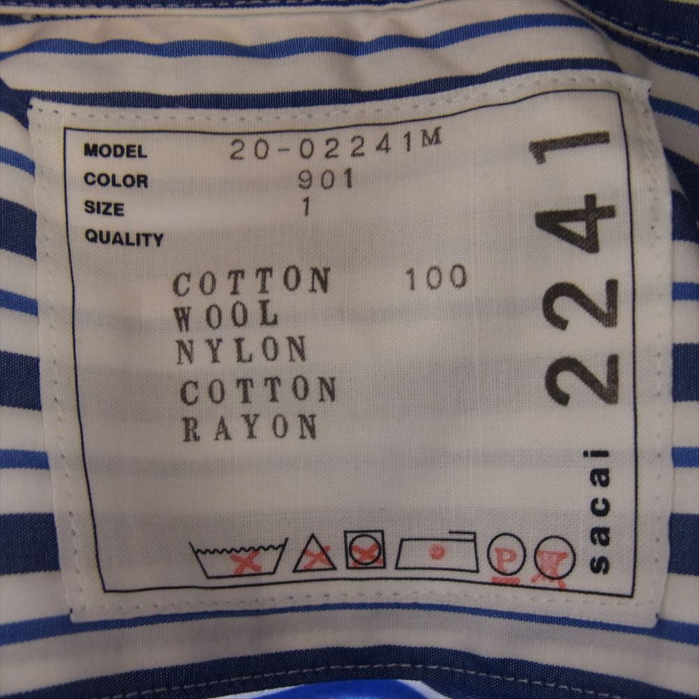 Sacai サカイ 20SS 20-02241M Poplin Shirt レイヤード ポプリン