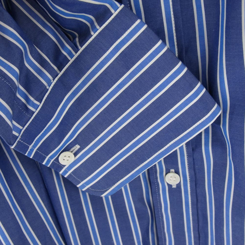 Sacai サカイ 20SS 20-02241M Poplin Shirt レイヤード ポプリン ストライプ シャツ ブルー系 1【中古】