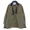 Sacai サカイ 20SS 20-02218M FABRIC COMBO SHRTS ファブリック コンボ シャツ ジャケット カーキ系 1【中古】