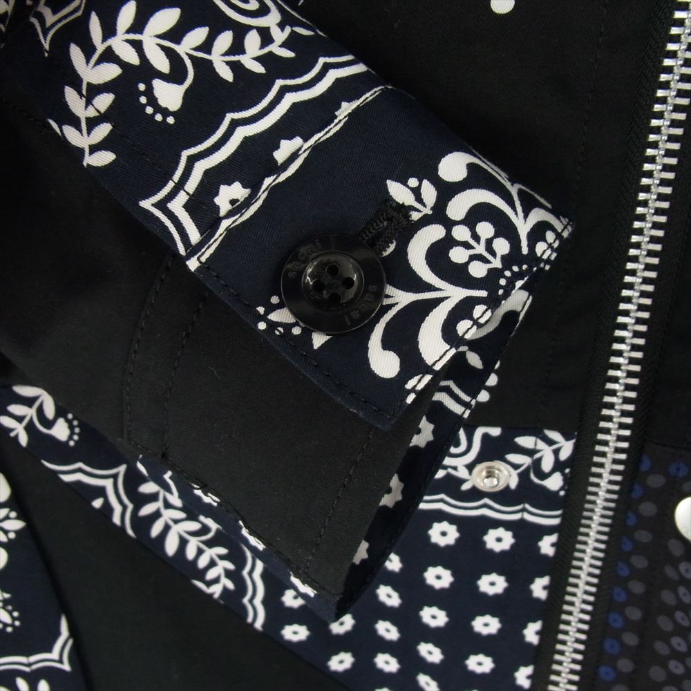 Sacai サカイ 21SS 21-02466M ARCHIVE PRINT MIX BLOUSON アーカイブ プリント ミックス ブルゾン ジャケット ブラック系 1【中古】