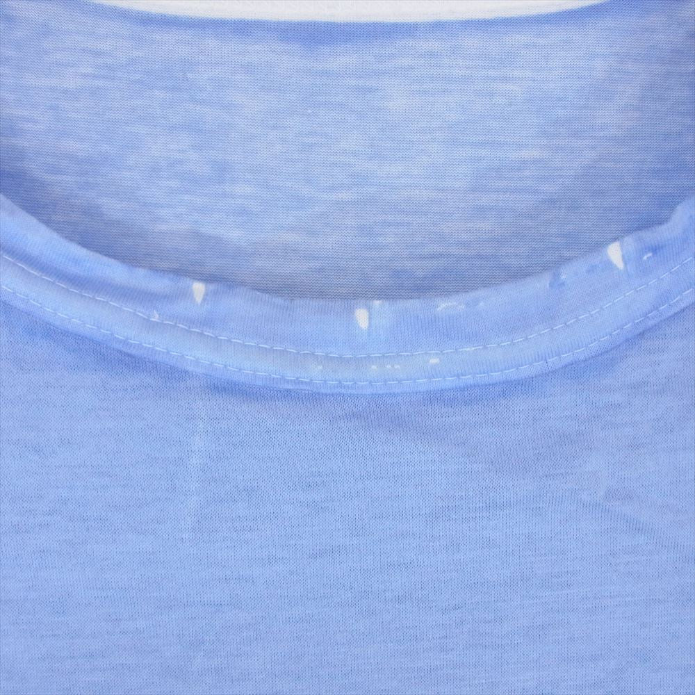 Yohji Yamamoto POUR HOMME ヨウジヤマモトプールオム HG-T12-063 NO more monkey business メッセージ プリント 半袖 Tシャツ ライトブルー系 3【中古】