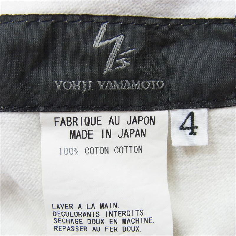 Y's Yohji Yamamoto ワイズ ヨウジヤマモト MO-P01-014 Y's for men コットン ワイド 紐 パンツ ブラック系 4【中古】