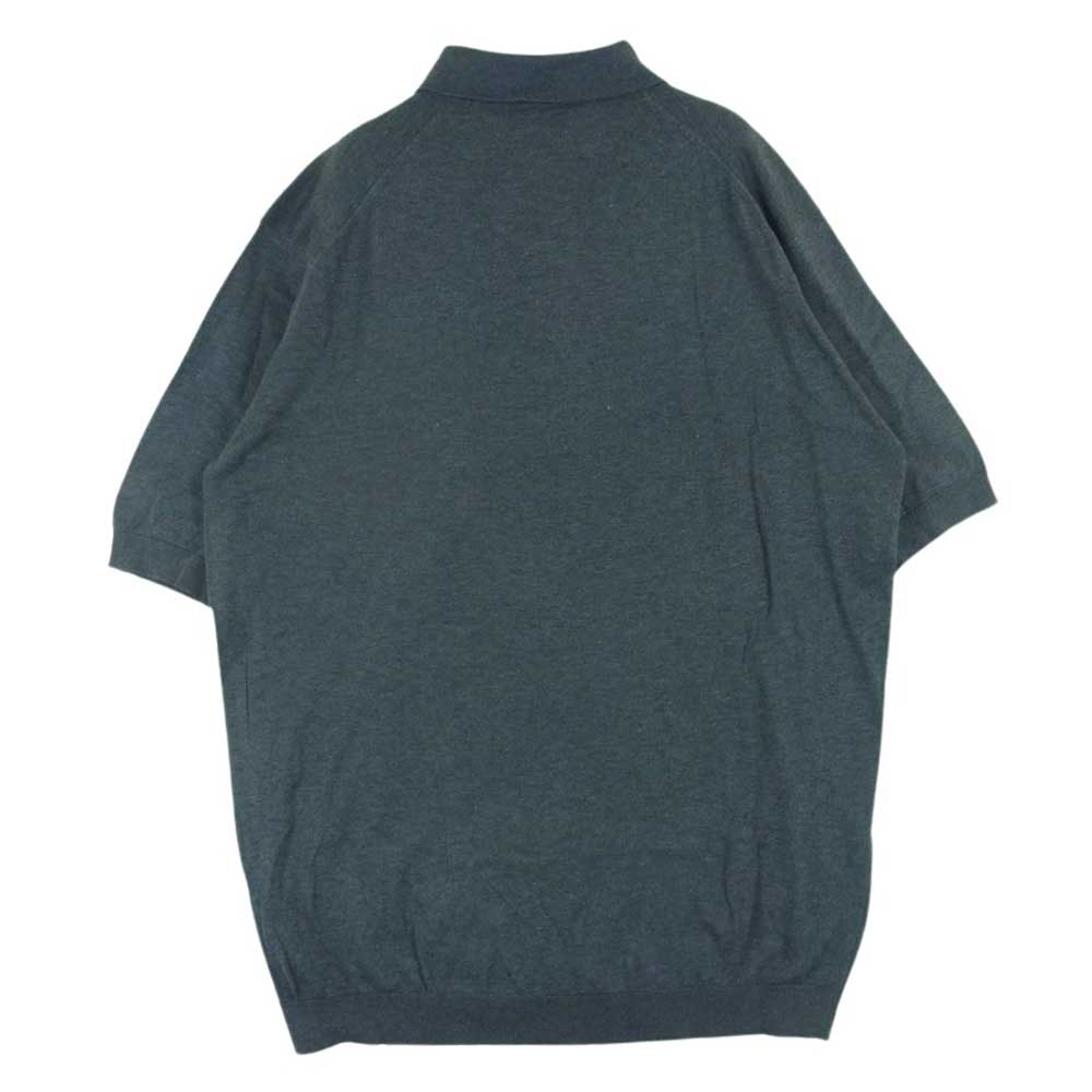 JOHN SMEDLEY ジョンスメドレー シーアイランド コットン ニット 半袖 ポロ シャツ グレー系 M【美品】【中古】