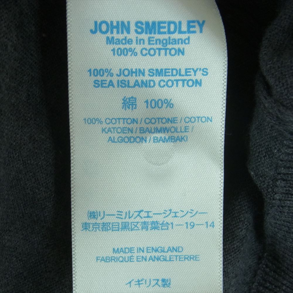 JOHN SMEDLEY ジョンスメドレー シーアイランド コットン ニット 半袖 ポロ シャツ グレー系 M【美品】【中古】