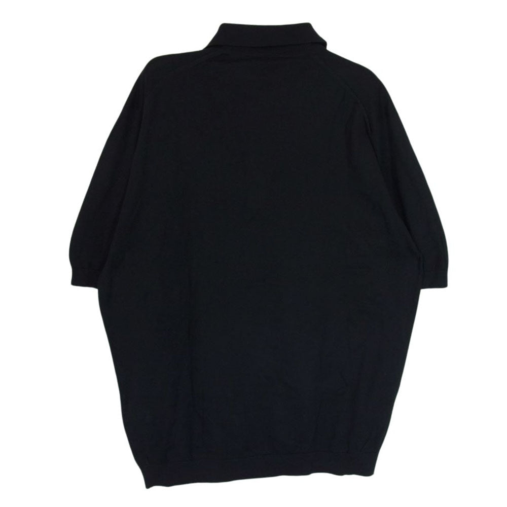 JOHN SMEDLEY ジョンスメドレー  シーアイランドコットン ニット 半袖 ポロ シャツ ブラック系 M【中古】