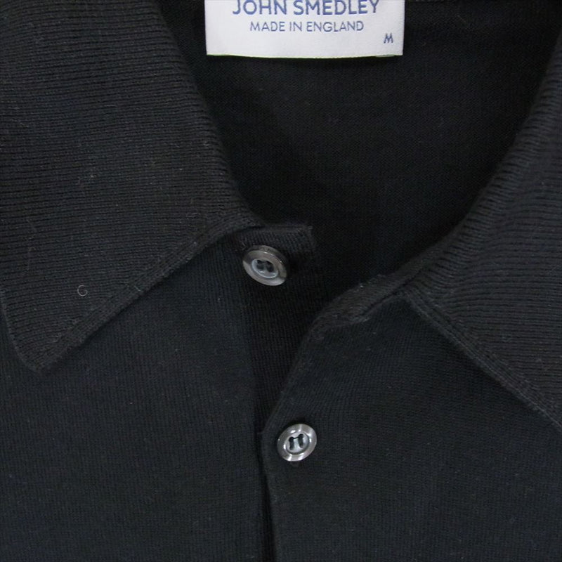 JOHN SMEDLEY ジョンスメドレー  シーアイランドコットン ニット 半袖 ポロ シャツ ブラック系 M【中古】