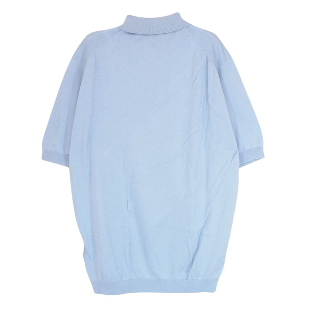 JOHN SMEDLEY ジョンスメドレー ISIS シーアイランドコットン  ニット 半袖 ポロ シャツ  ライトブルー系 M【極上美品】【中古】