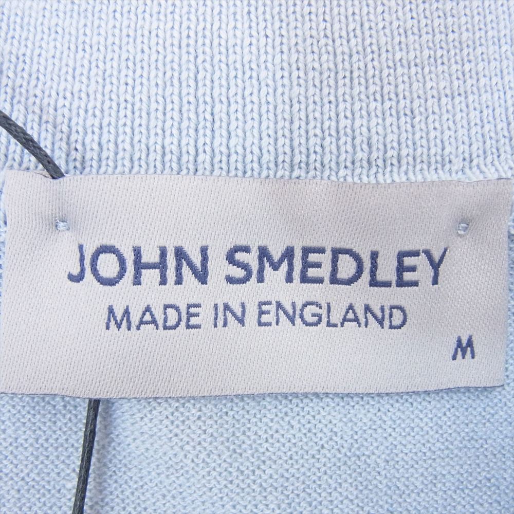 JOHN SMEDLEY ジョンスメドレー ISIS シーアイランドコットン  ニット 半袖 ポロ シャツ  ライトブルー系 M【極上美品】【中古】