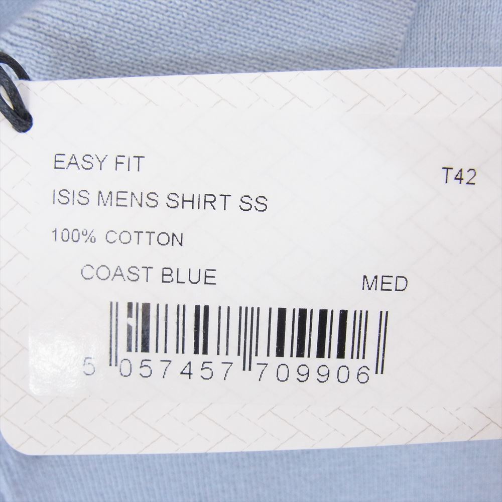JOHN SMEDLEY ジョンスメドレー ISIS シーアイランドコットン  ニット 半袖 ポロ シャツ  ライトブルー系 M【極上美品】【中古】