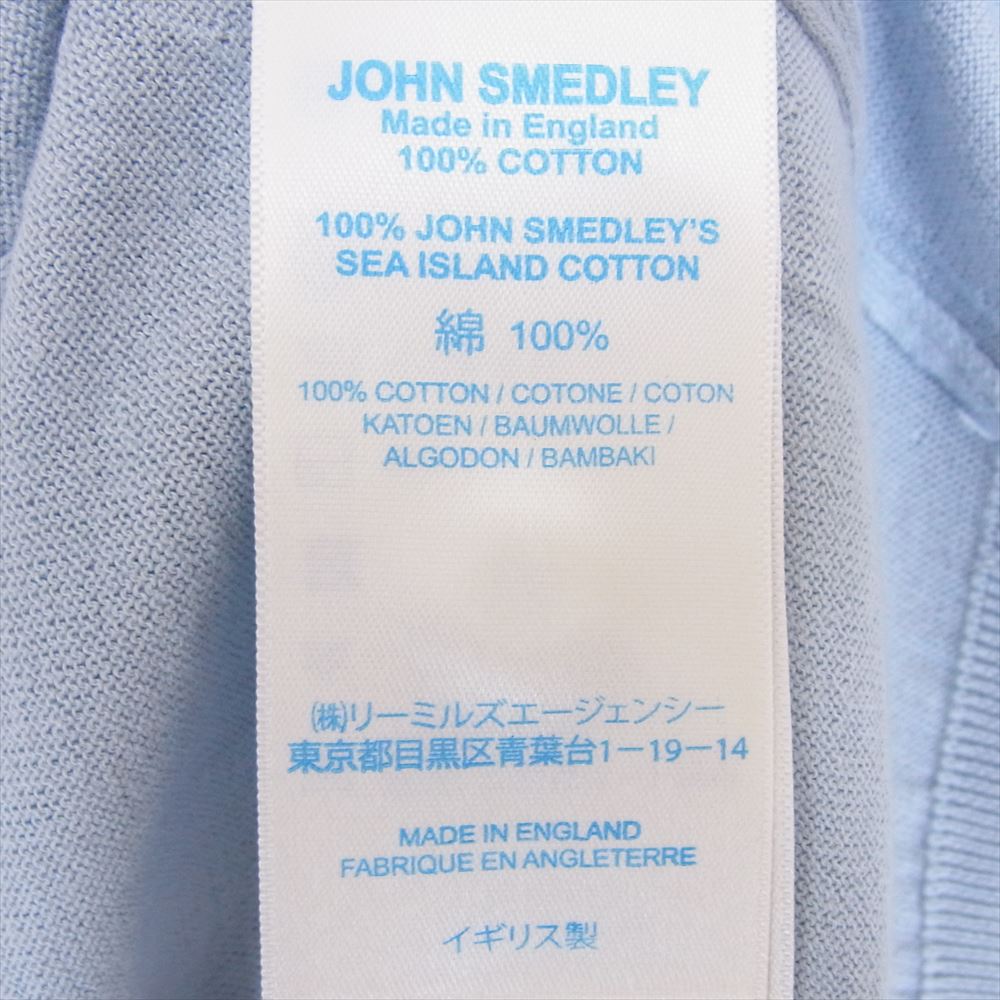 JOHN SMEDLEY ジョンスメドレー ISIS シーアイランドコットン  ニット 半袖 ポロ シャツ  ライトブルー系 M【極上美品】【中古】