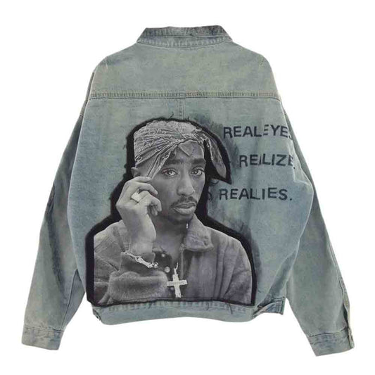 ミスマッチ NYC NEW YORK 2pac paint denim jacket ニューヨーク オーバーサイズ デニムジャケット インディゴブルー系【中古】