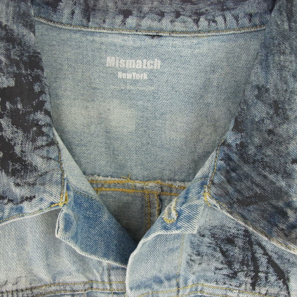 ミスマッチ NYC NEW YORK 2pac paint denim jacket ニューヨーク オーバーサイズ デニムジャケット インディゴブルー系【中古】