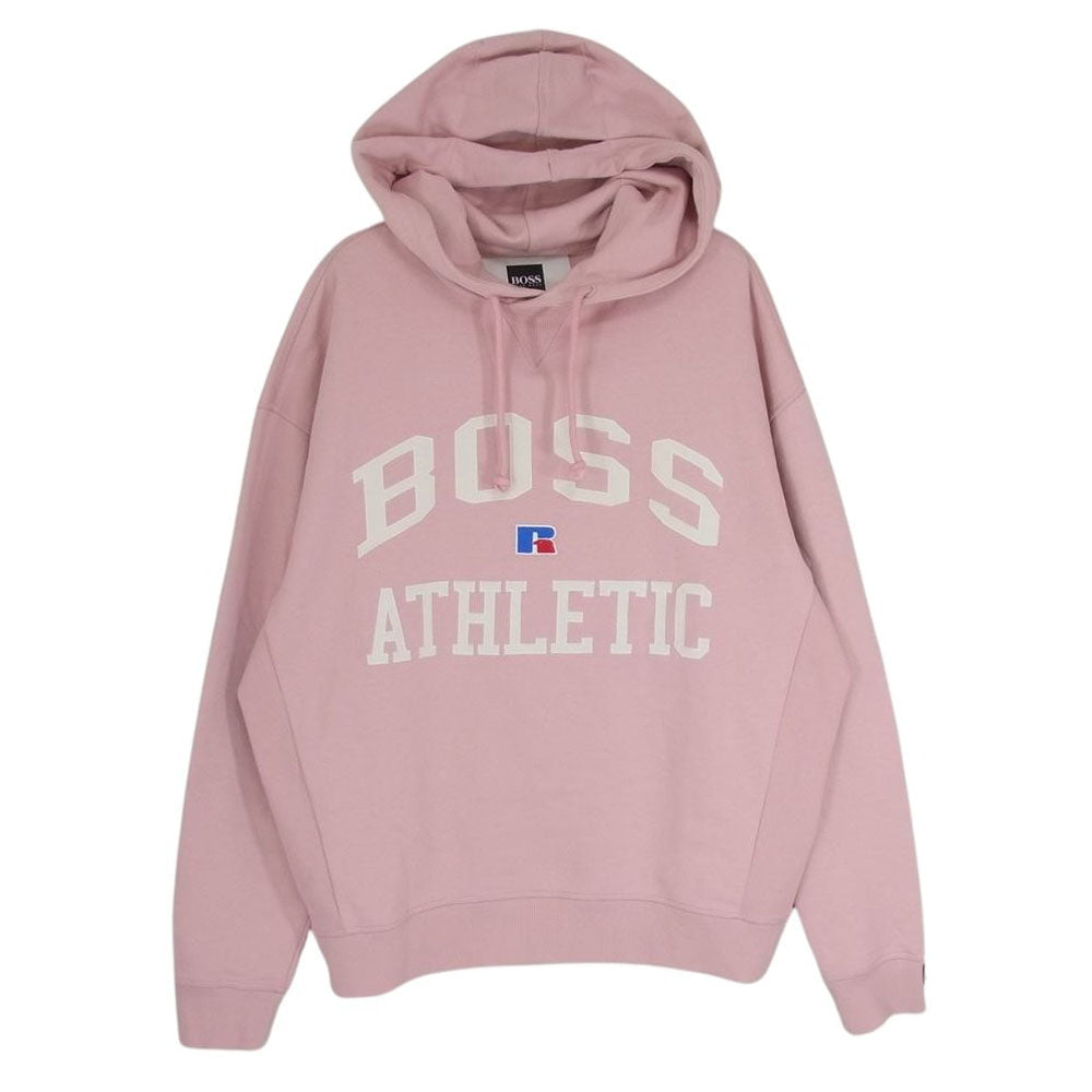HUGO BOSS ヒューゴボス RUSSELL ATHLETIC ラッセルアスレチック 別注 国内正規品 プルオーバー パーカー フーディ ピンク系 S【中古】