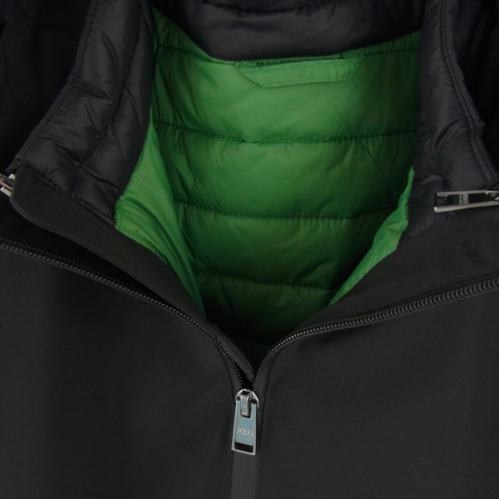 HUGO BOSS ヒューゴボス 国内正規品 3in1 Jacket  中綿ライナー付属 止水フルジップ マウンテンパーカー ブラック系 IT48【中古】