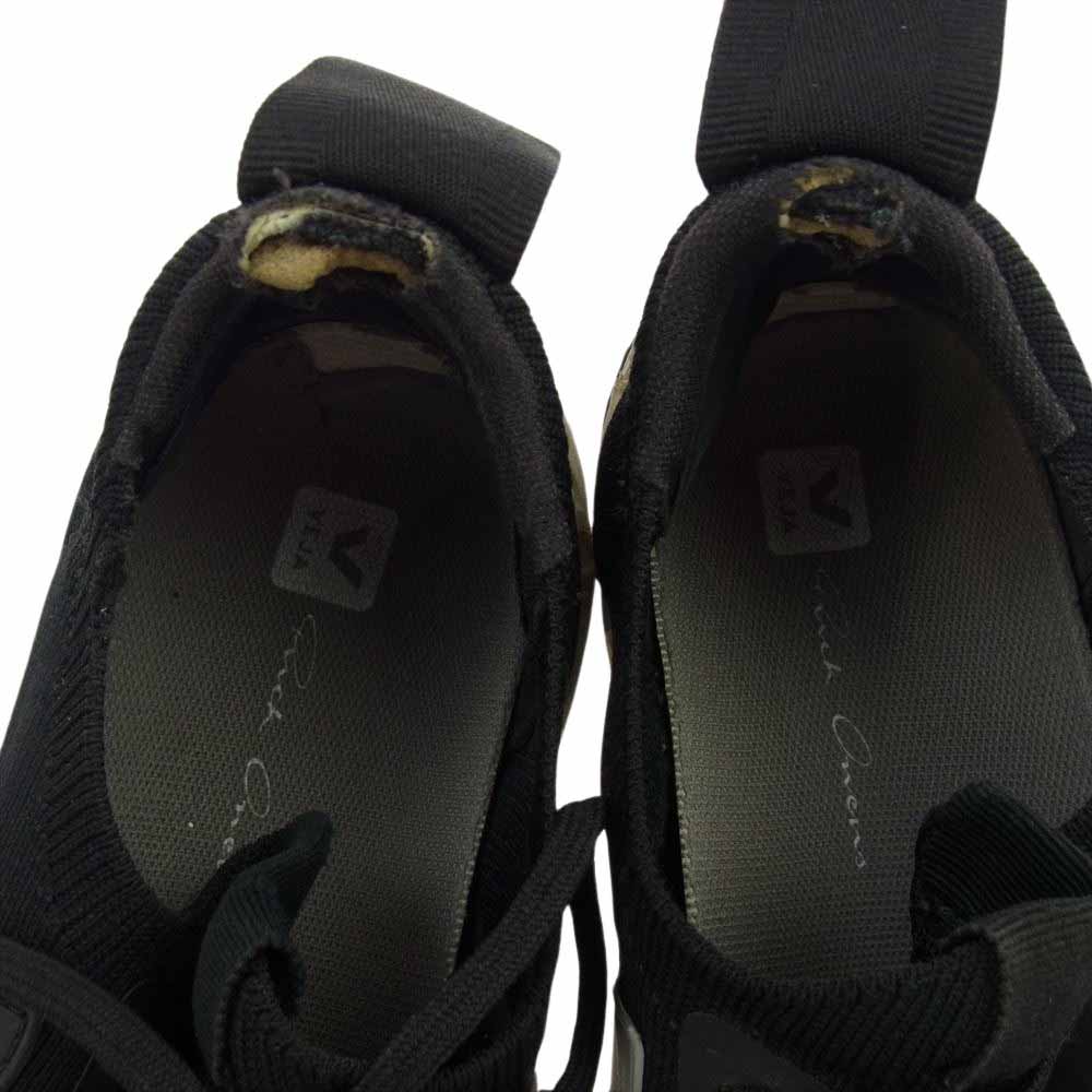 Rick Owens リックオウエンス × VEJA ヴェジャ VM19F4813 HIKING SNEAKER ニット スニーカー ブラック ブラック系 インソール実寸約28cm【中古】