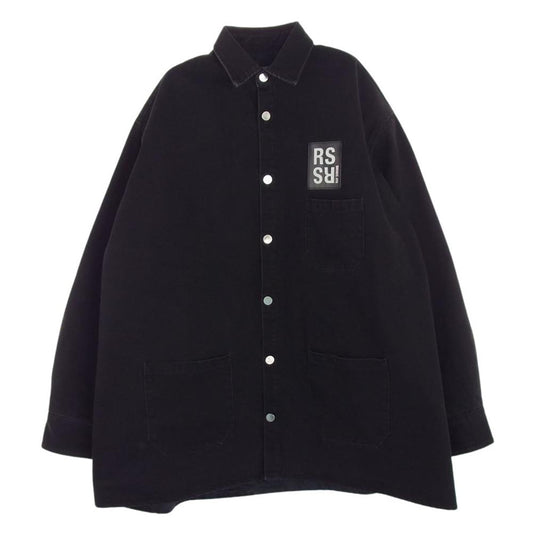 RAF SIMONS ラフシモンズ 20AW 202-249-10134 PADDED BIG FIT DENIM SHIRT オーバー サイズ パデッド デニム ジャケット ブラック系 L【中古】