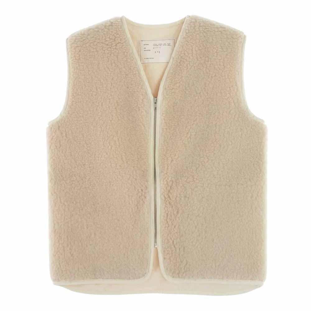カミエルフォートへンス 23AW CF.14.05.01.01 FLEECE VEST ボアフリース ジップアップ フルジップ ベスト オフホワイト系 XS【中古】