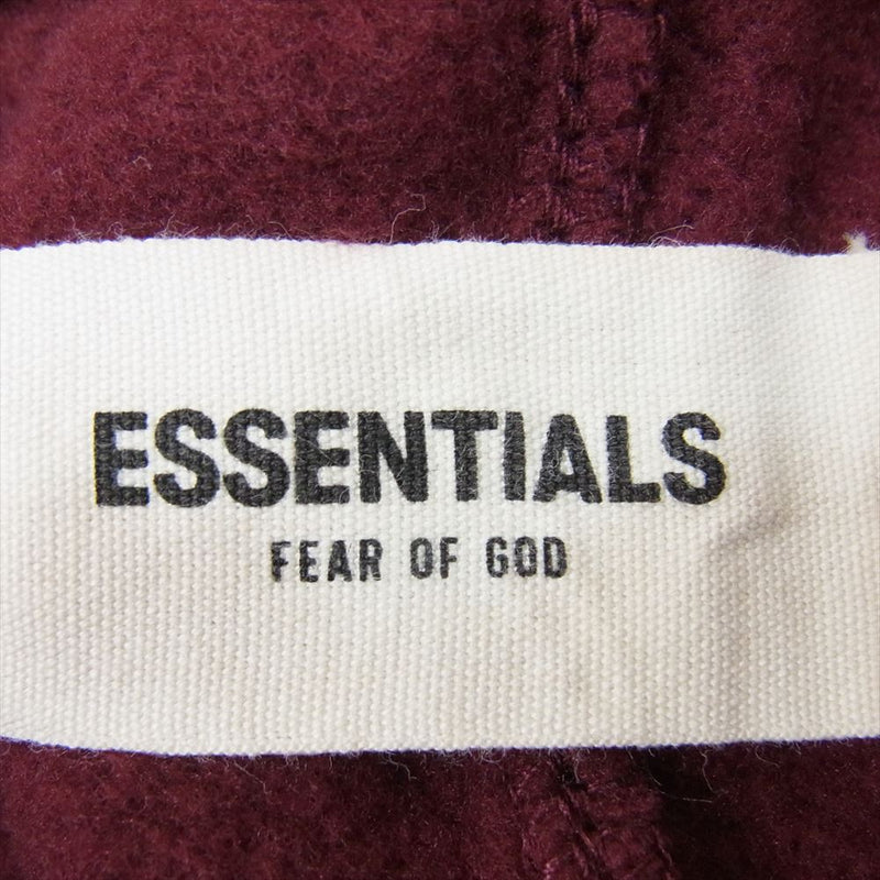 FEAR OF GOD フィアオブゴッド Essentials Graphic Sweat Shorts エッセンシャルズ ロゴ ドローコード ショーツ ハーフ パンツ バーガンディ エンジ系 S【中古】