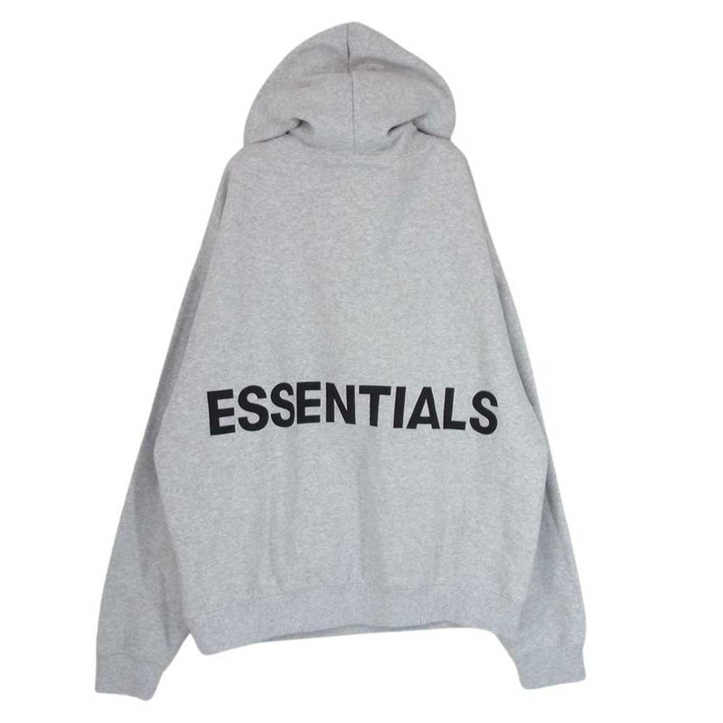 FEAR OF GOD フィアオブゴッド ESSENTIALS エッセンシャルズ バックロゴ プリント プルオーバー パーカー フーディー グレー系 サイズ表記無【中古】