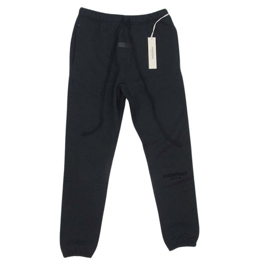 FEAR OF GOD フィアオブゴッド 22SS ESSENTIALS エッセンシャルズ Core Collection Sweat Pants Stretch Limo コアコレクション ストレッチリモ フェルトロゴ ラバープレート ドローコード スウェット パンツ ブラック系 XS【中古】