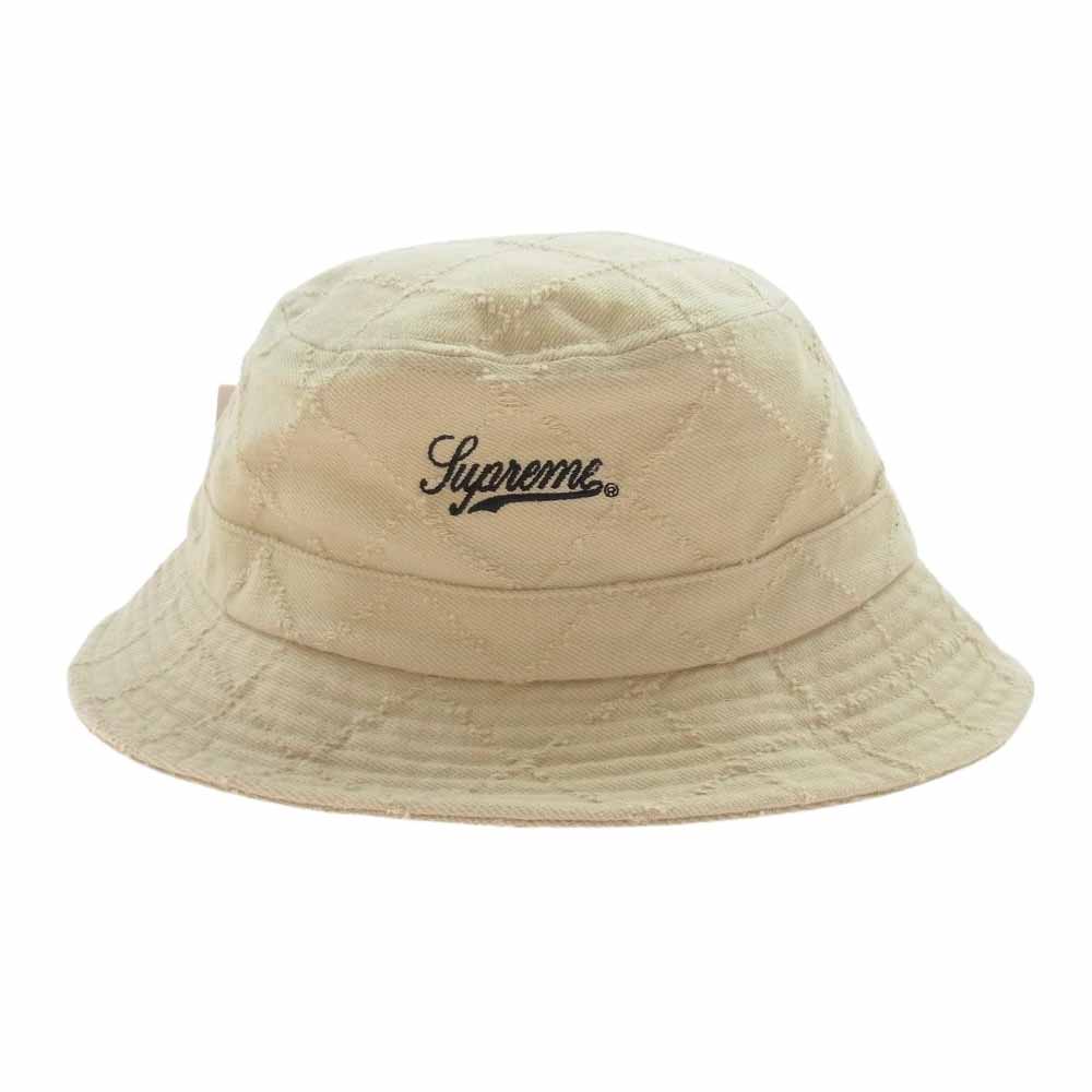 Supreme シュプリーム 23AW Punched Denim Crusher パンチ デニム クラッシャー ハット ダイ ベージュ ベージュ系【美品】【中古】