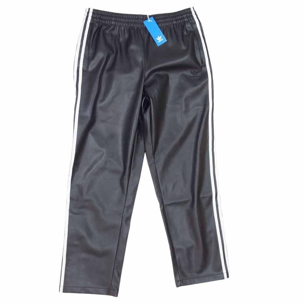 adidas アディダス IZ4038 フェイクレザー アディカラー スリーストライプス ファイヤー バード トラック パンツ ブラック系 2XL【極上美品】【中古】