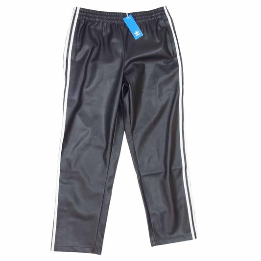 adidas アディダス IZ4038 フェイクレザー アディカラー スリーストライプス ファイヤー バード トラック パンツ ブラック系 2XL【極上美品】【中古】