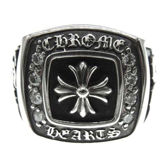CHROME HEARTS クロムハーツ（原本無） LRG CHAMPION ラージ チャンピオン PAVE パヴェダイヤ リング シルバー系 約21.5号程度【中古】