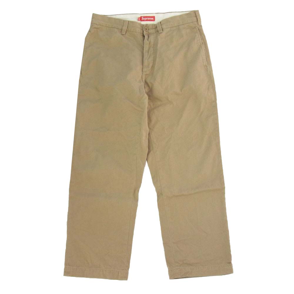 Supreme シュプリーム 23AW  Chino Pant ピンナップ ガール ロゴ ワッペン チノパン コットン パンツ ライトブラウン系 30【中古】